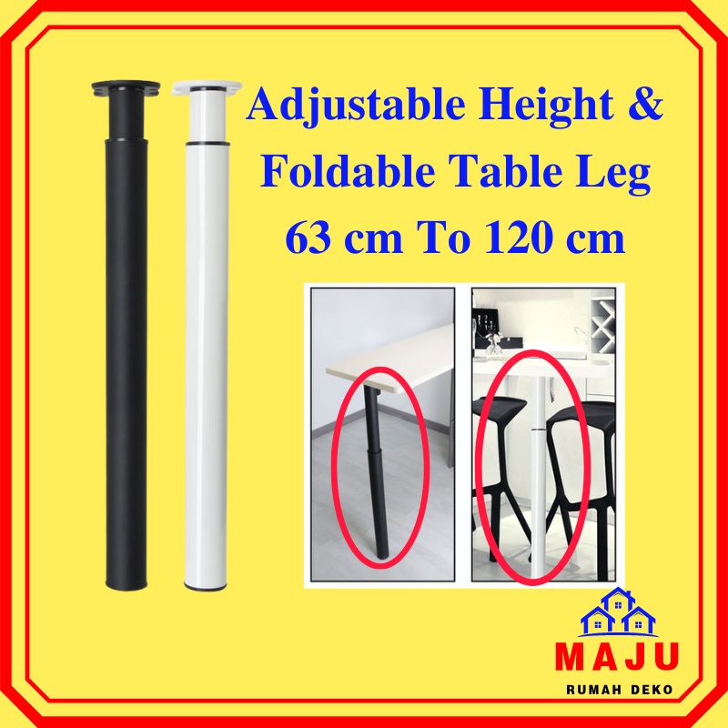 Maju Adjustable Foldable Height Table Leg Dining Study Computer Table