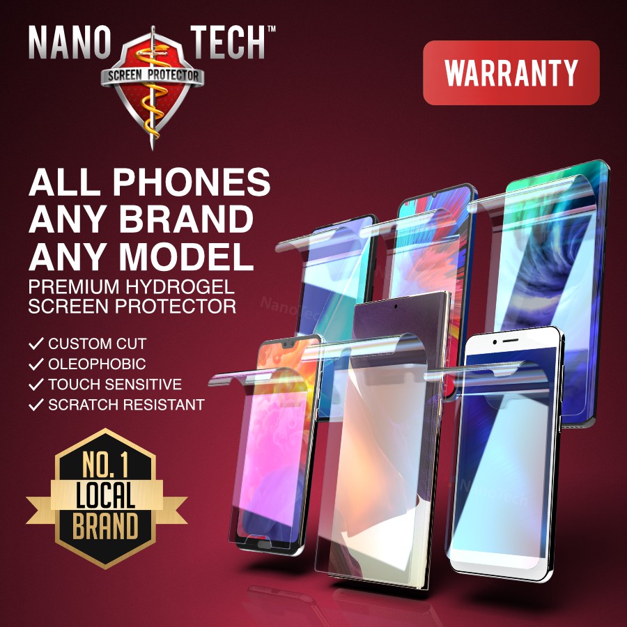 NANOTECH Premium Hydrogel Film Custom Cut Screen Protector for ALL PHONE MODELS