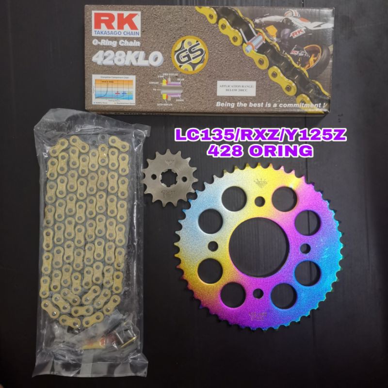 Yamaha LC135/ Y125Z/ RXZ RK 428 O-RING CHAIN Diamond Sprocket
