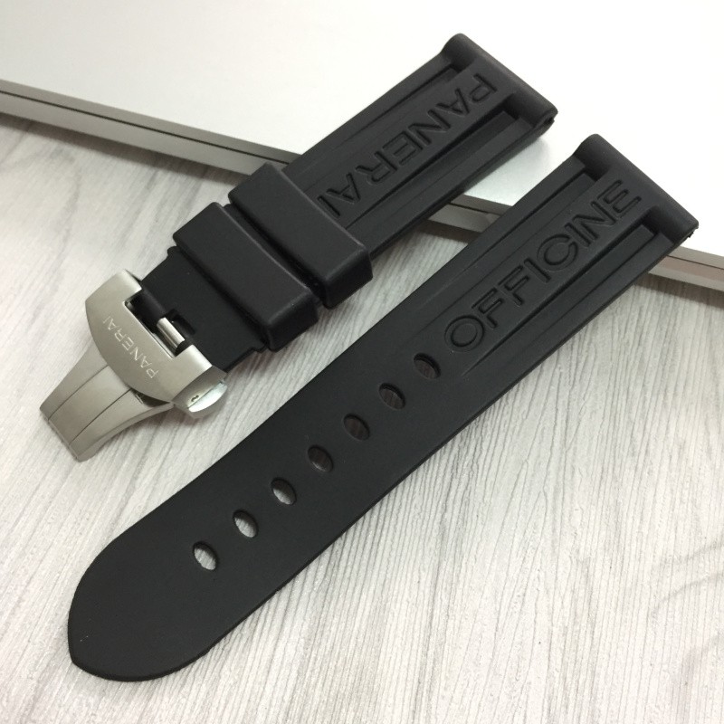 Alternative Panerai Male Natural Rubber Silicone Strap 22 24mm Fat