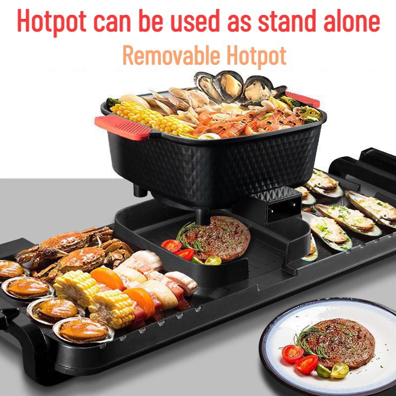 Electric hot pot outlet and grill