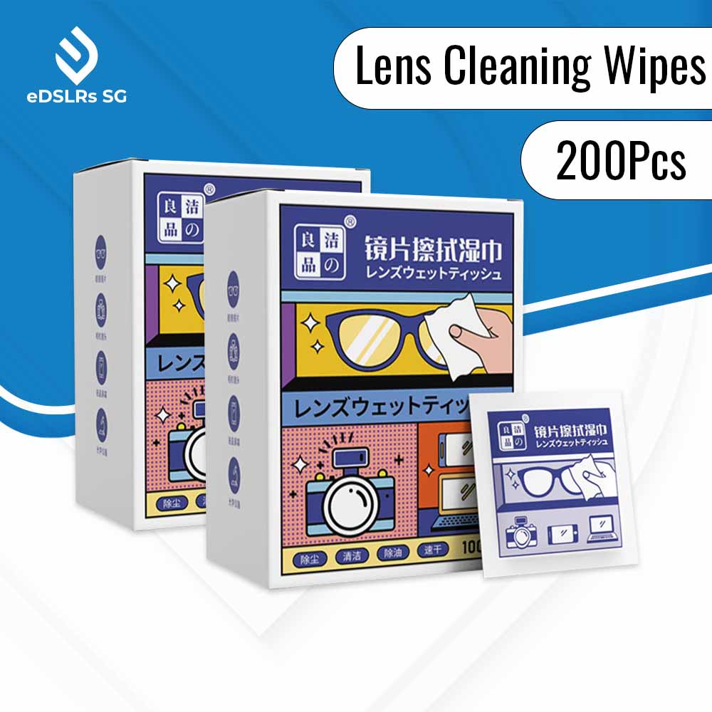 eDSLRs Pre Moistened Lens Cleaning Alcohol Wipes 100pc Pack For Eye