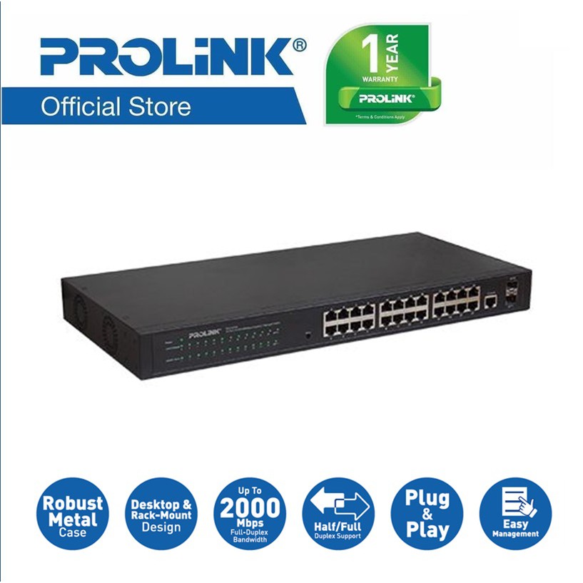 PROLiNK PSG2420M Gigabit Ethernet Switch | Shopee Singapore
