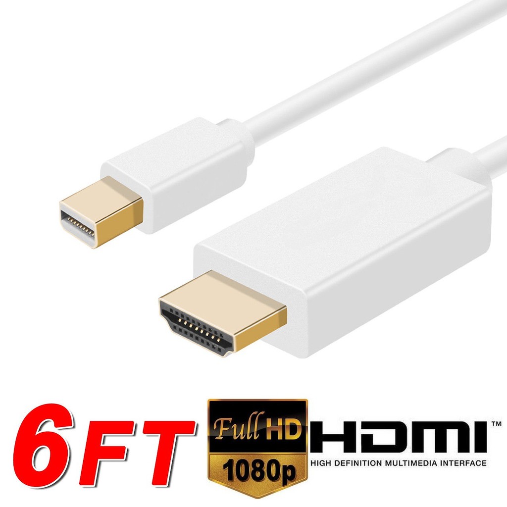 Mini Displayport Thunderbolt to HDMI Monitor Projector TV Cable Gold ...