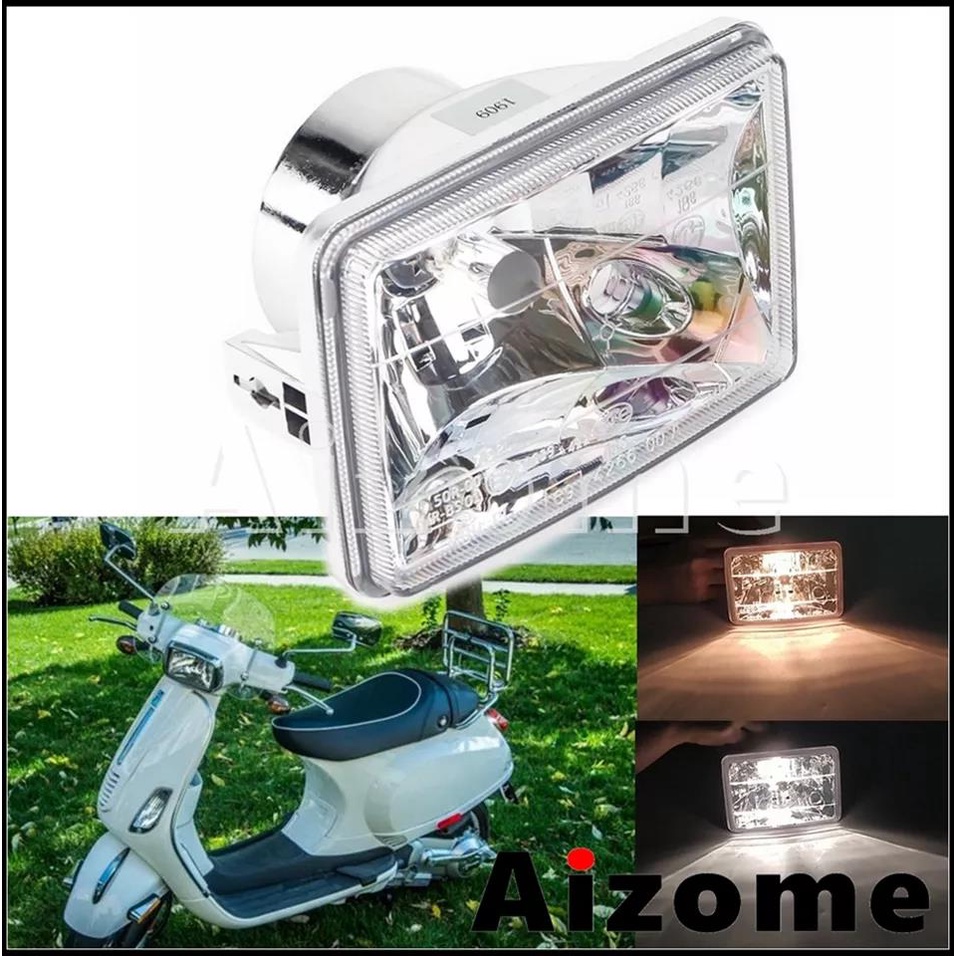 5.3x3.7 inch Rectangle Headlight Motorcycle Headlamp For Vespa S150 S ...