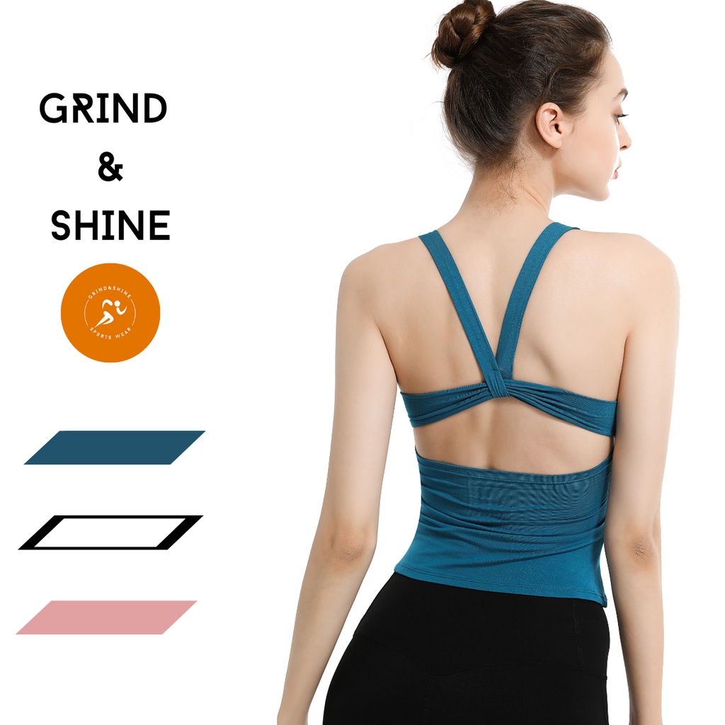 [SG READY STOCK] Premium yoga top/gym sleeveless shirt and exercise top vest for women by Grind and Shine