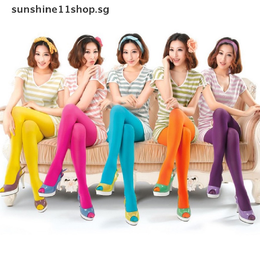 【sunshineshop】 Woman Sexy Tights Candy Color 120d Pantyhose Multicolour Velvet Tights Women