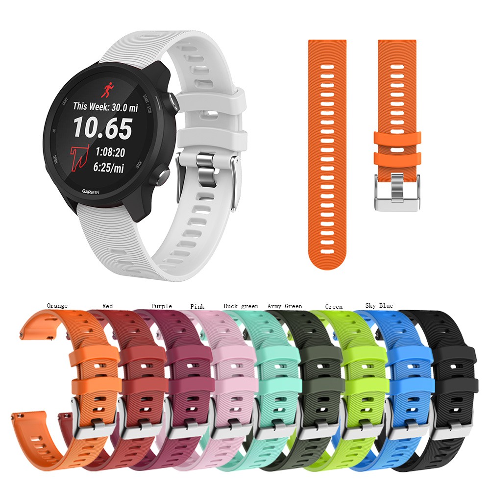 for Garmin Forerunner 245 Watch Band 20mm Silicone Watch Strap for for ...