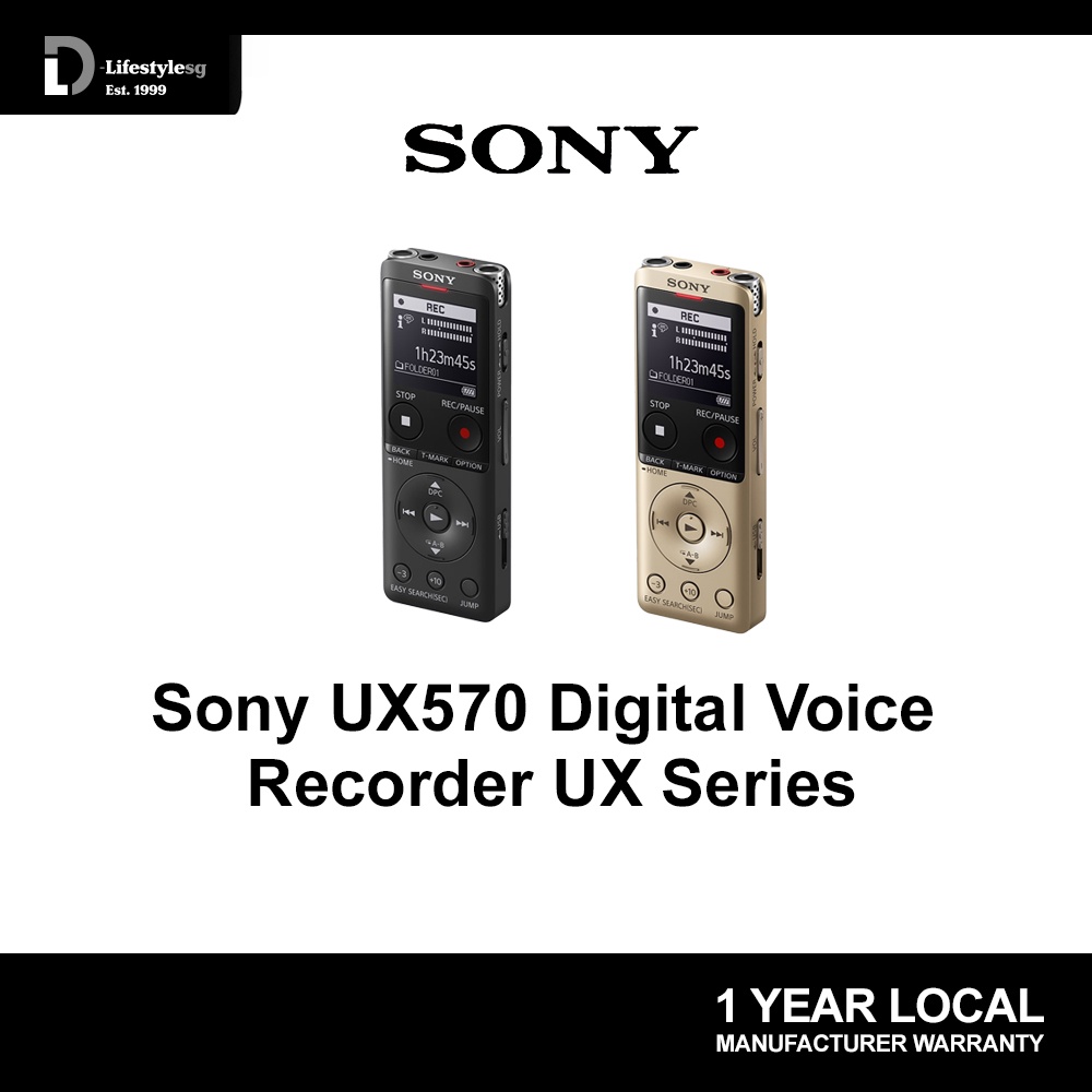 thumbnail image 2 of Sony ICD-UX570 Series UX570 Digital Voice Recorder (Black) With 32GB Card Bundle - Macy's 2 of 13