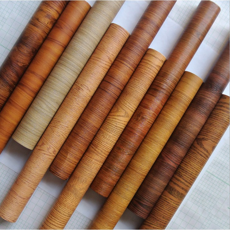 3D wood grain self adhesive wallpaper PVC thickening waterproof and oil ...