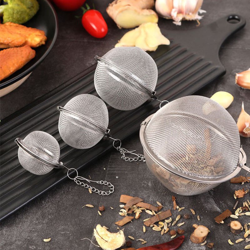 304 Stainless Steel Seasoning Ball Soup Bag Tea Filter Ball Locking