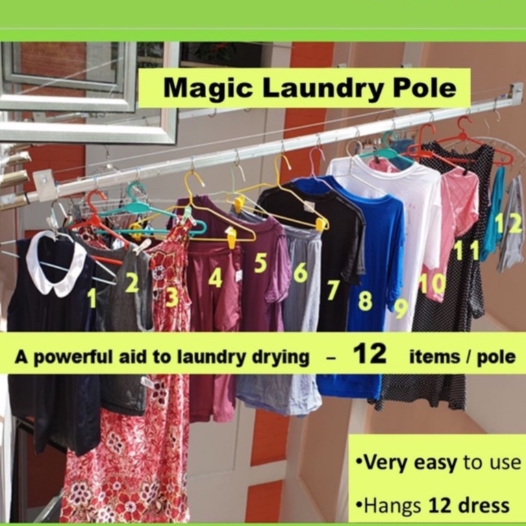 Laundry pole best sale