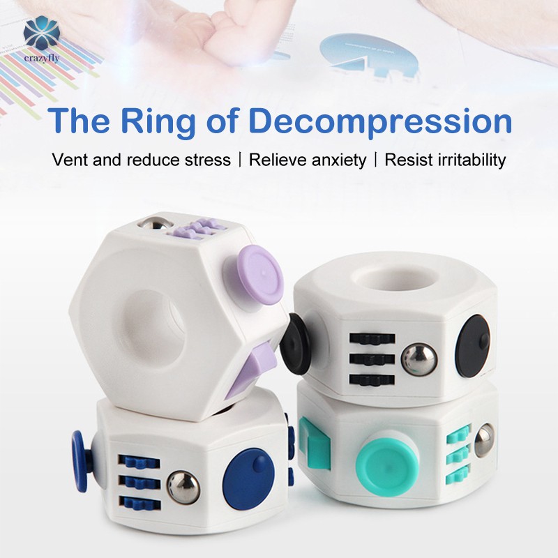 Decompression Toy Press Anti Stress Cubes Ring For Anxiety Relief Anti ...