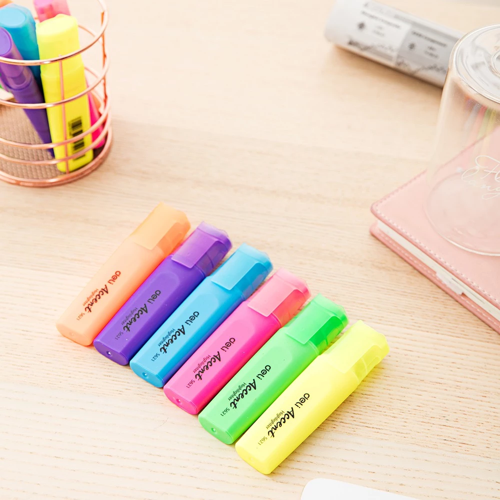 Deli Highlighter Warna Terang dan nyata tahan 2 minggu tanpa tutup ES621 - Gambar 4