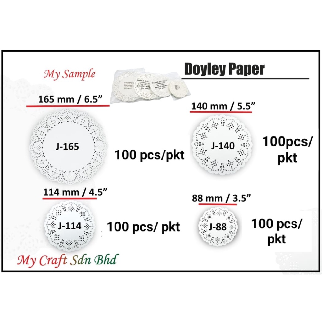 100Pcs Doyley Paper | Doley Paper | Kertas Doley | Doily Paper | Kertas ...