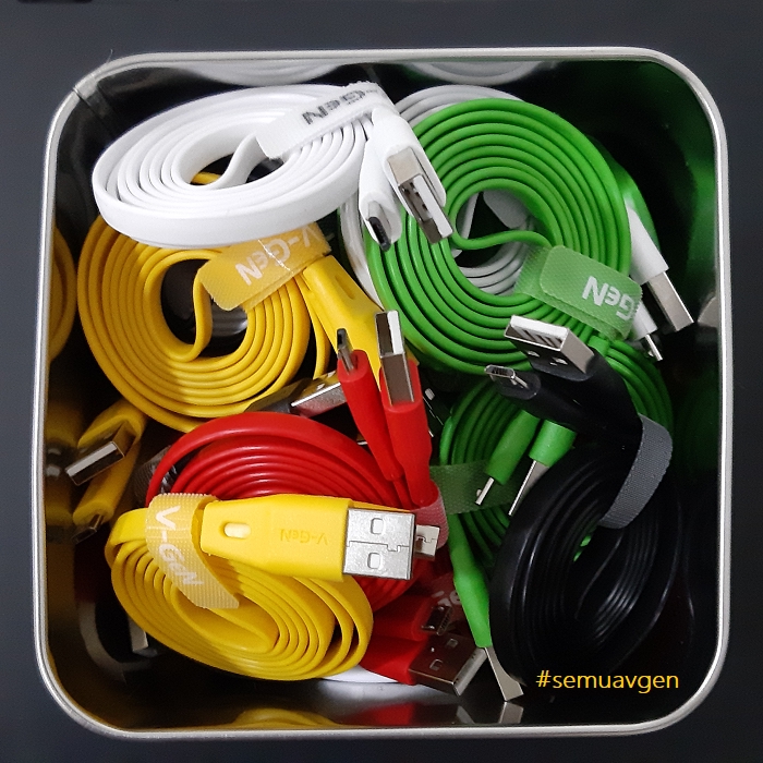 V-GEN Kabel Data Micro USB / Type-C Fast Charging 1 Meter Cable Gepeng Toples - Gambar 3