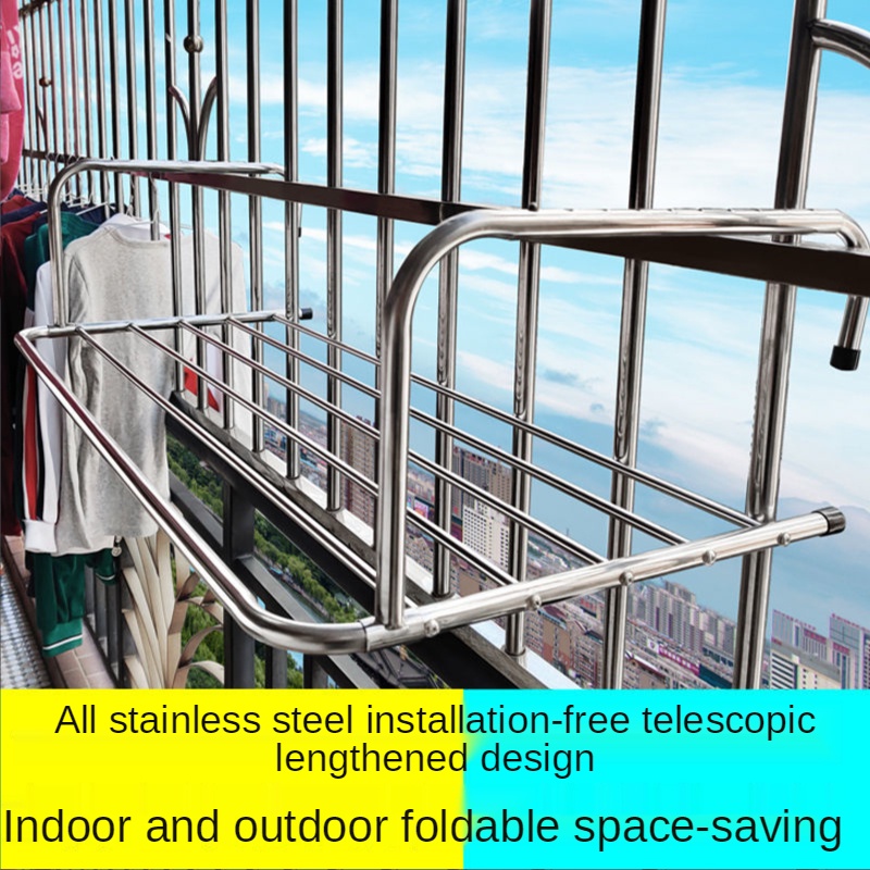 Hanger Stainless Steel Balcony Window Drying Rack Folding Telescopic ...