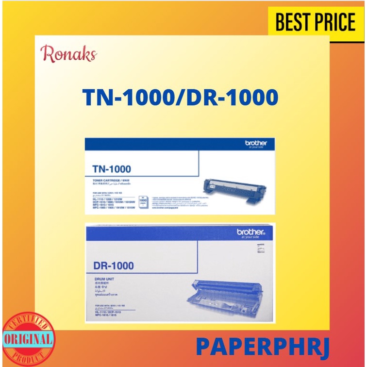 Brother Toner TN-1000 TN 1000 Black Cartridge DR-1000 DR 1000 | Shopee ...