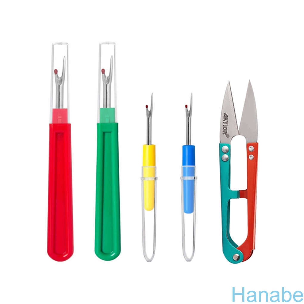 HB5 Pieces Seam Ripper Scissors Metal Stitch Rippers with Plastic