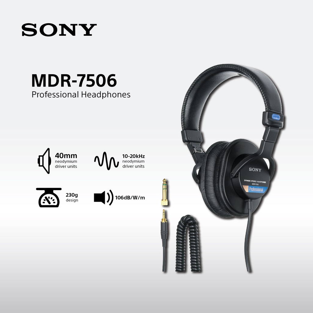 Sony MDR-7506 Professional Headphones Original - Black - Gambar 3