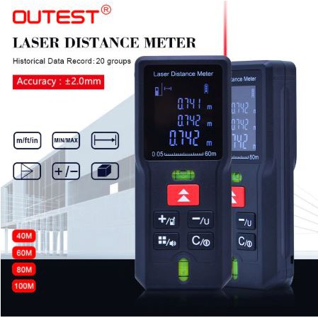★SG Warranty★OUTEST Mini Digital Laser Distance Meter Measure Tape Tester Tool 40M Laser Rangefinder