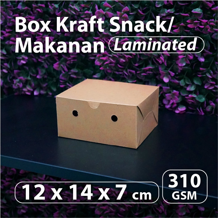 (Bekasi) Kraft Snack Box 12 x 14 x 7 cm - Chocolate Food Cake Box ...