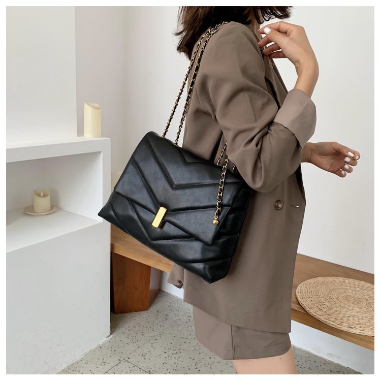Ins French Style Large Capacity Quilted Bag Casual Shoulder Bags Ladies Sling Bag Fashion Women's Chain Bags