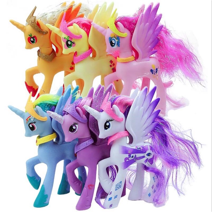 9 Styles My Little Pony Figures Toys Mini Unicorn Fluttershy Rainbow Dash  14cm Birthday Gift