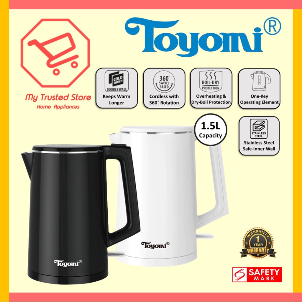 TOYOMI 1.7L 2-in-1 Heating and Warming Thermo Cordless Kettle WK 1789