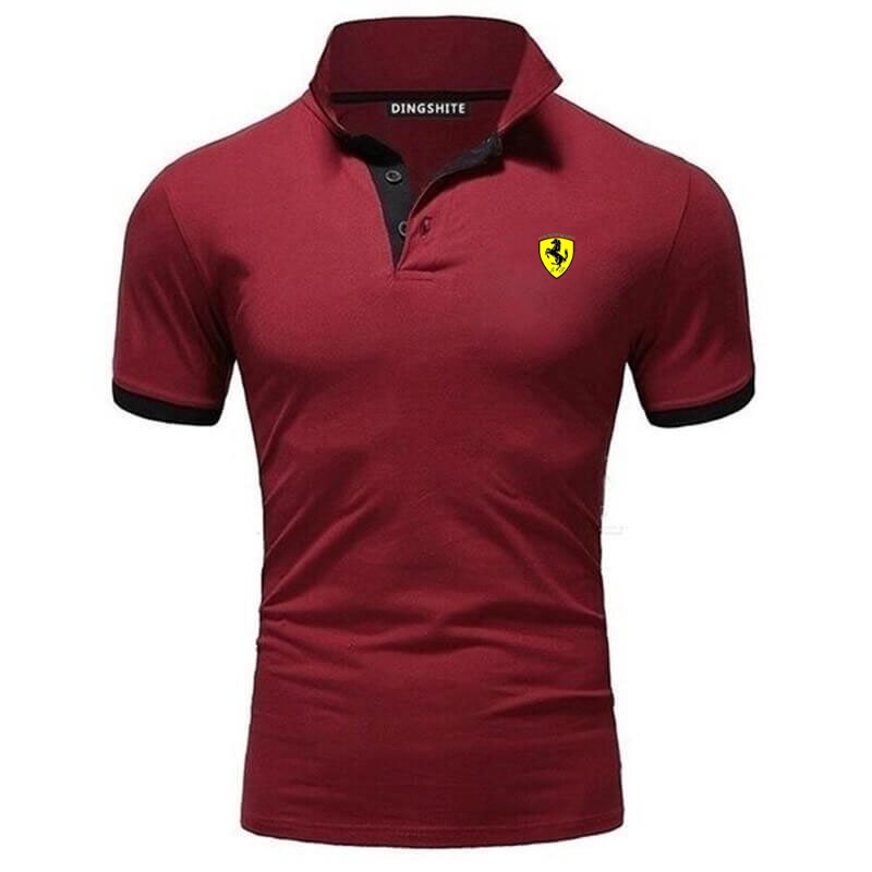 Ferrari Men Polo Shirt Short Sleeve T Shirt Polo Collar Plain Polos Casual Men Clothing M-4Xl 0128