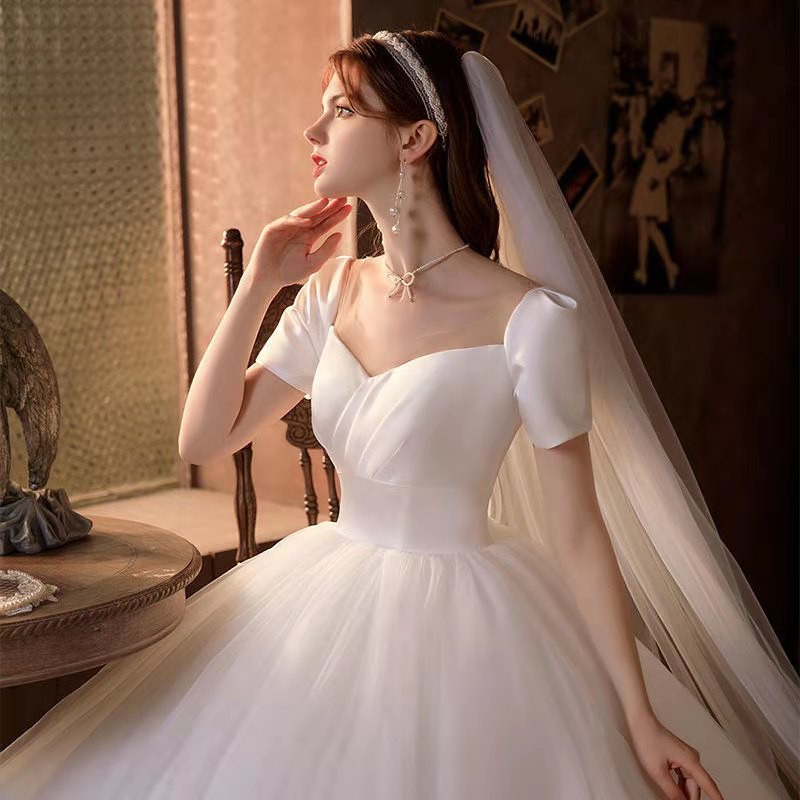 White satin hot sale dress wedding