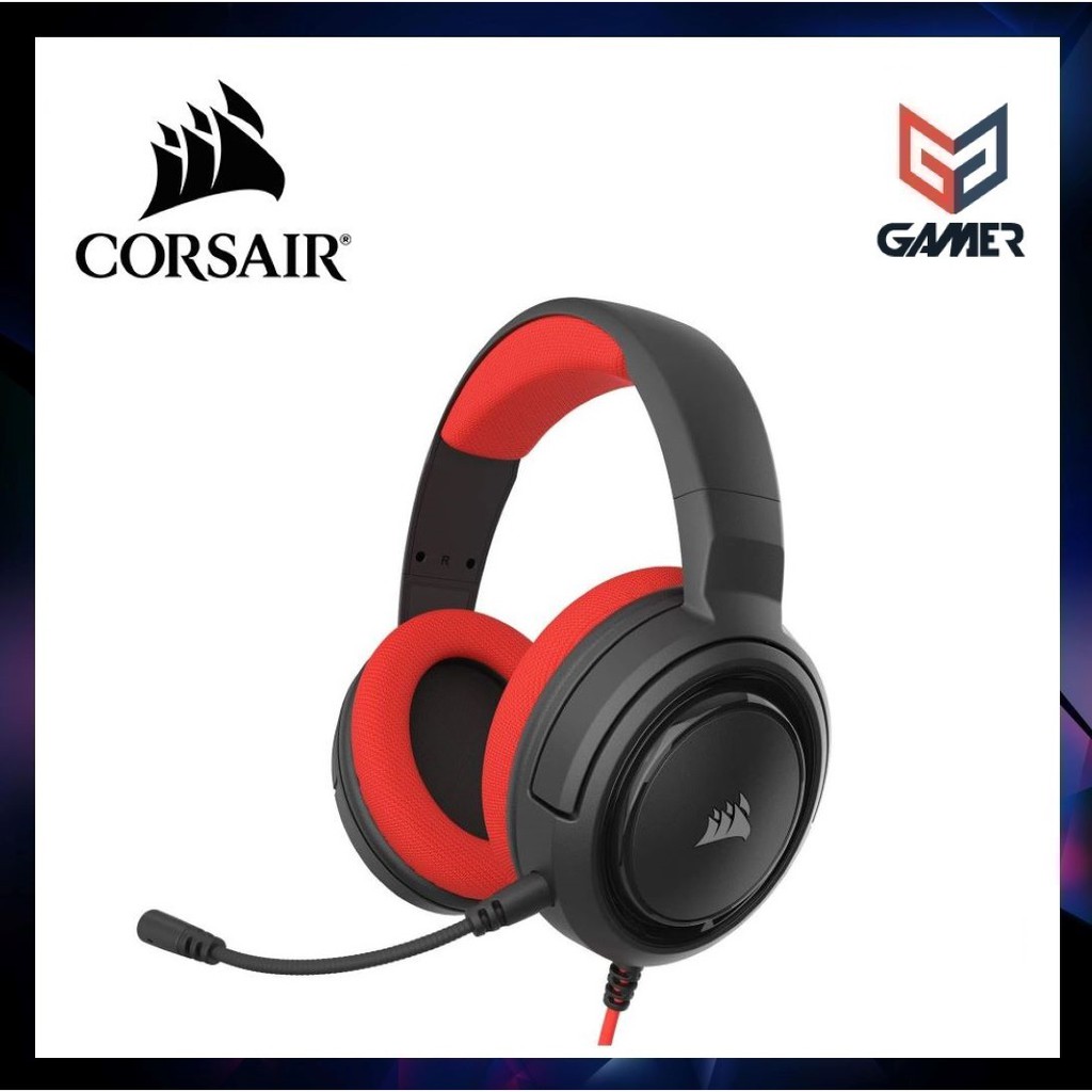 Corsair Hs35 Stereo Gaming Headset Red Pc Ps4 Xbox Nintendo Shopee Singapore