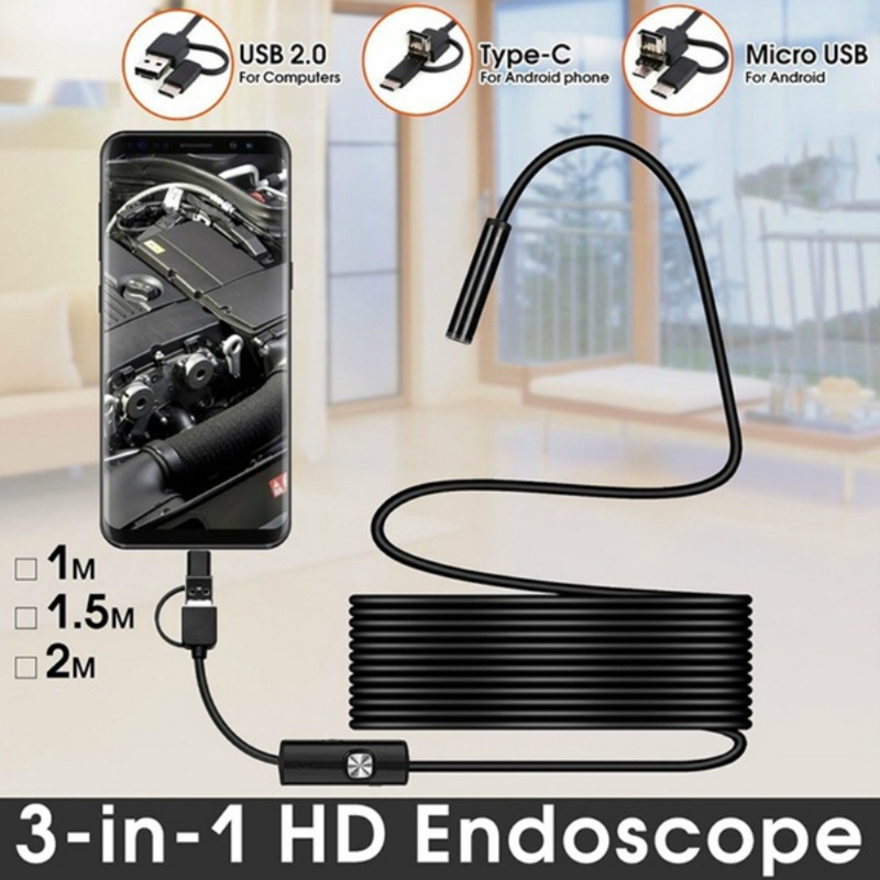 7mm 3-in-1 HD Mini Endoscope Camera Android Mobile Phone Computer ...