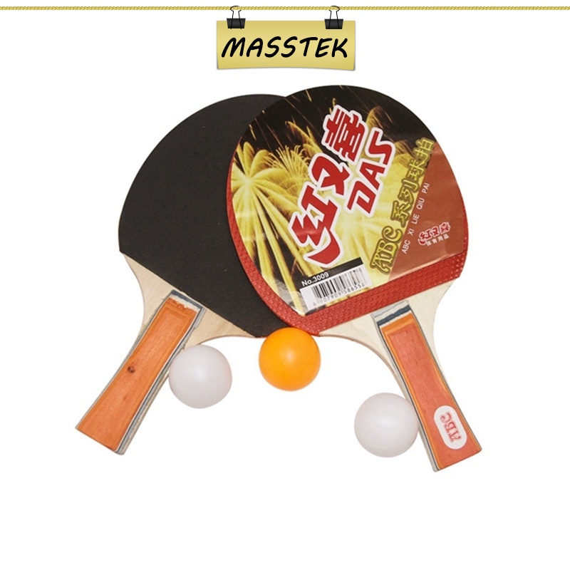 MASSTEK Set Raket Ping Pong Table Tennis Racket Set Ping Pong 2 Racket ...
