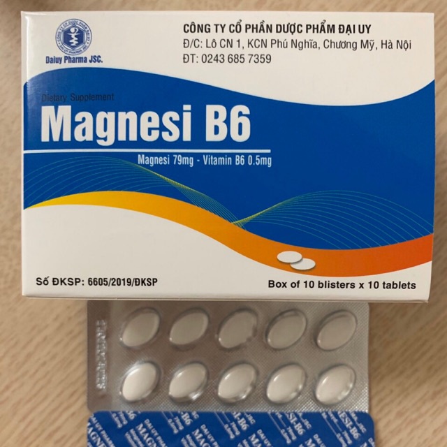 Magnesium B6 Box Of 100 Tablets Magnesium And Vitamin B6 Supplements