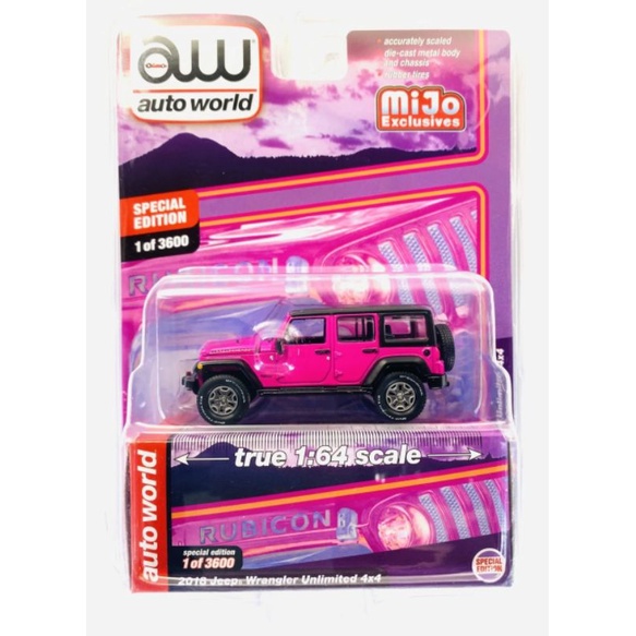 Auto World 2018 Jeep Wrangler Rubicon Unlimited 1/64 Diecast Chase Red - Edizione Limitata