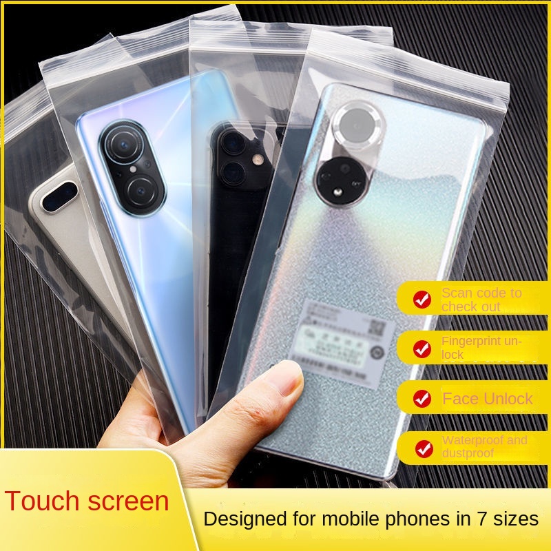 Mobile Phone Waterproof Bag Sealed Ziplock Dustproof Transparent Touch