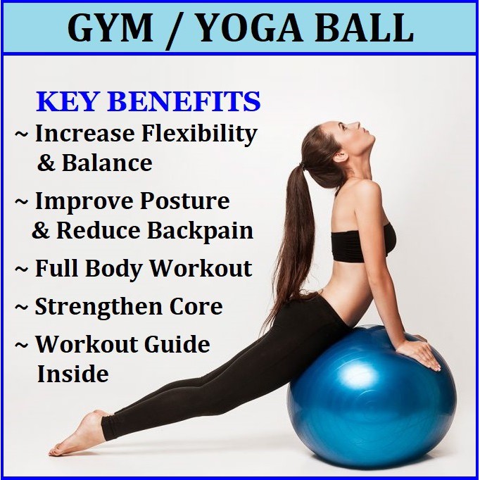 ⚡ Anti-Burst Yoga Gym Ball  ☘ 55 / 65m ☘ Yoga Ball  ☘ Workout ☘ Sports ☘ SG SELLER FREE PUMP!