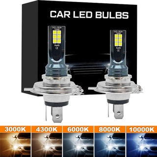 2PCS H4 Car Headlight LED H7 6500K 8000LM Bulb H11 H8 H1 H3 9005