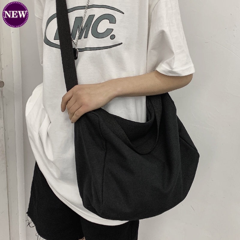 Women Men Messenger Bag Canvas Crossbody Bag Korean : kpopita