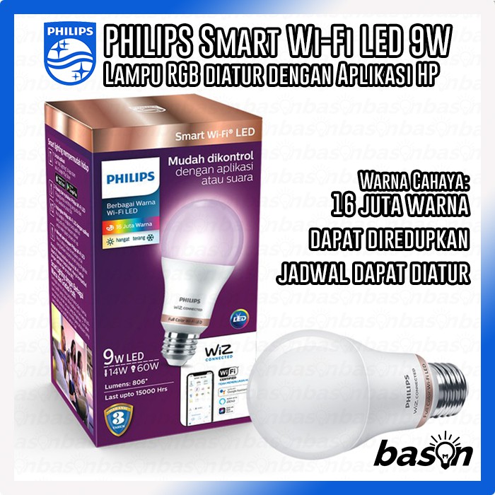 WiZ A60 9W LED RGB Smart Bulb