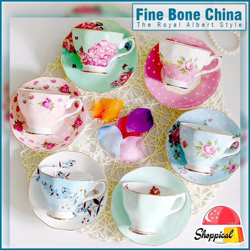 Fine Bone China Royal Albert European British Style Tea Coffee Cups Set Gift House Warming Birthday Present Shopee Singapore