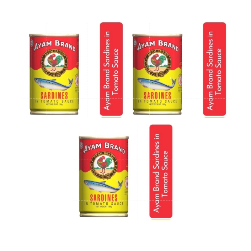 [Bundle of 3] Ayam Brand Sardines in Tomato Sauce Jitney 155g (Halal