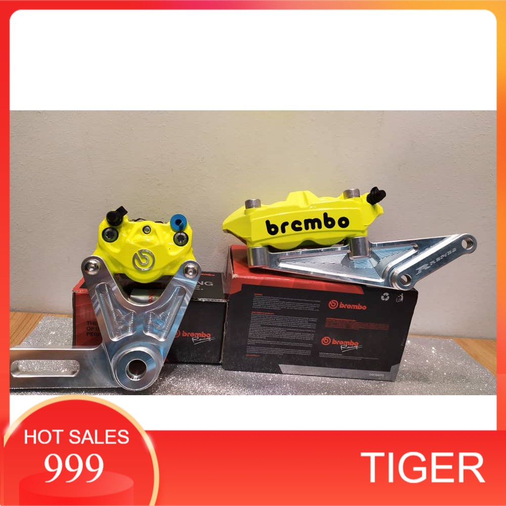 PNP Yamaha R15 Brembo Brake Caliper Front Rear 4 Pot 2 Pot M4 P34 Yellow Colour Made In Italy