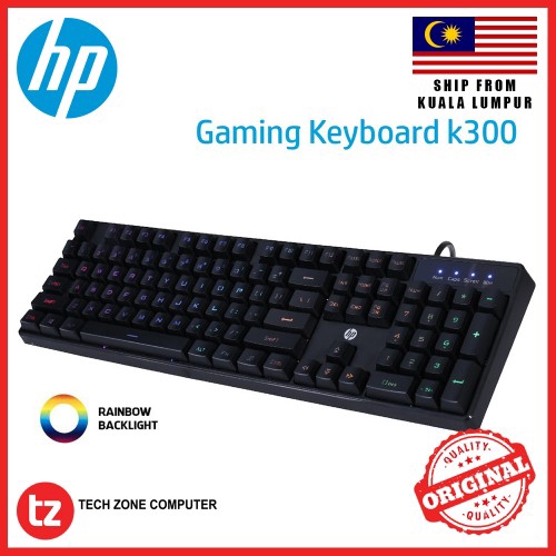 HP K300 / K500F USB Wired Gaming Keyboard with LED Backlight Komputer