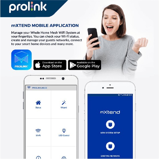 Prolink Xtend Pro Mesh AC2100 WiFi System l Wireless Dual-Band I 2100Mbps l Gigabit Port l Twin - Gambar 3