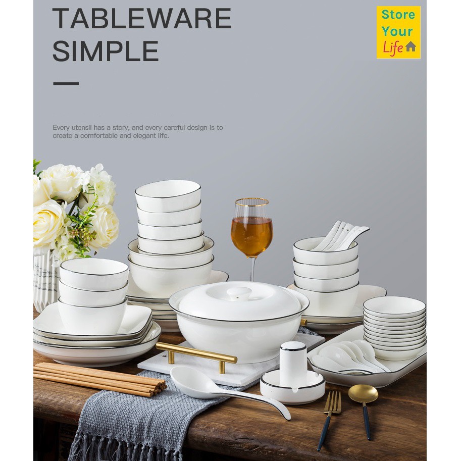 Local seller bowl and dish set eating bowl Japanese ceramic tableware ...