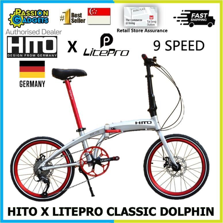 Local Stocks New Hito X Litepro Classic Dolphin 9speed High 20 Inch Foldable Bike Bicycle Official SG HITO DISTRIBUTOR Shopee Singapore