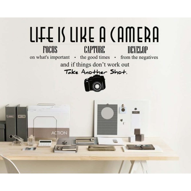 Life is like a camera wall decal life is like a camera wall sticker for ...