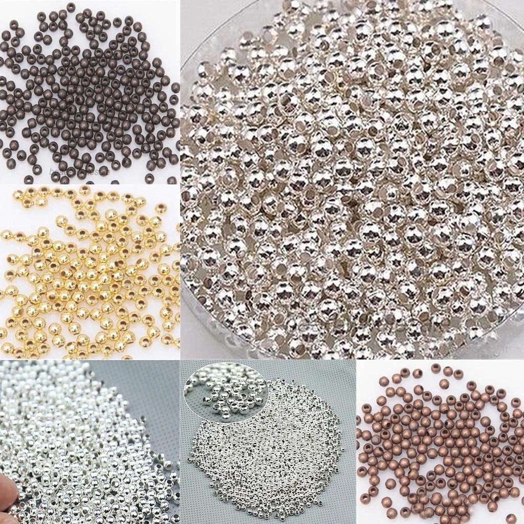 1000pcs 3MM Stainless Steel Ball Jewelry Round Silver Spacer Metal Beads For Needlework For Jewelry Making DIY Bracelet Shopee Singapore